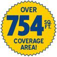 Newport 9000 Coverage Area: Over 754 sq. ft.